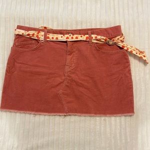 Pink corduroy mini skirt size 14